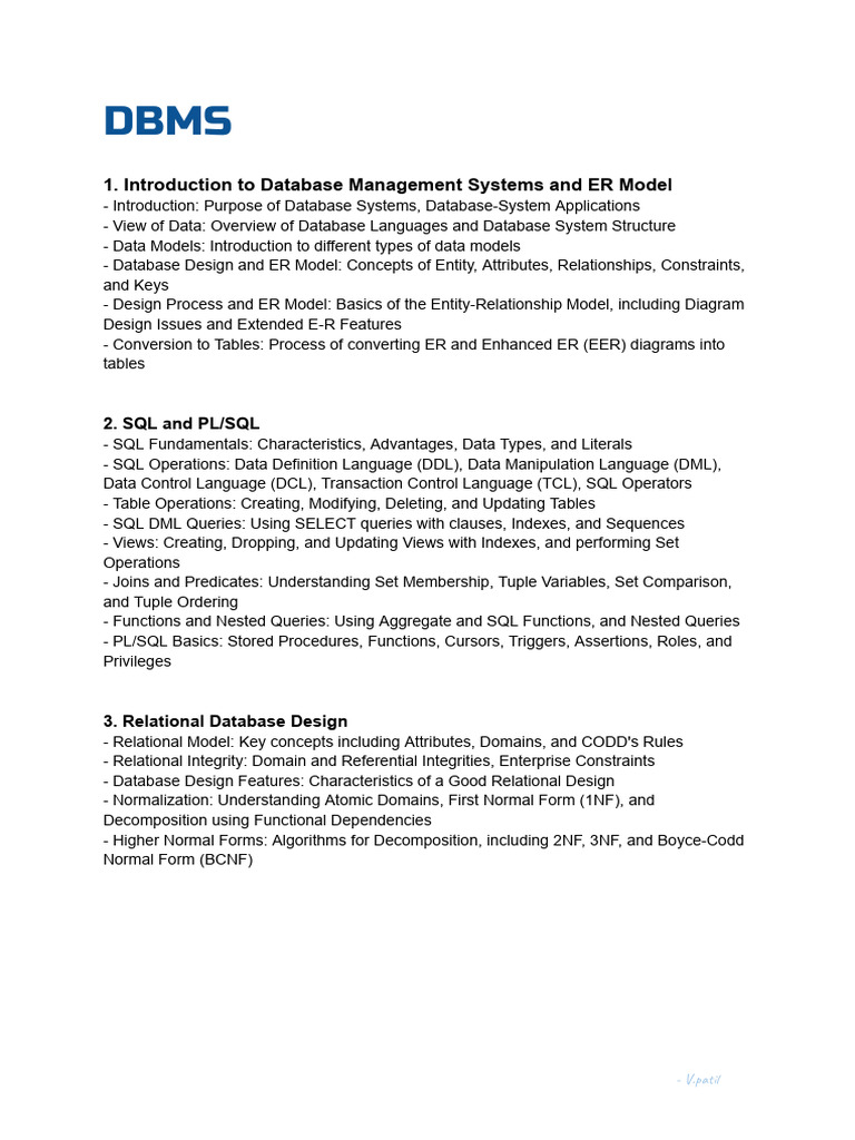 Comprehensive Guide to DBMS Concepts | PDF | Relational Database ...