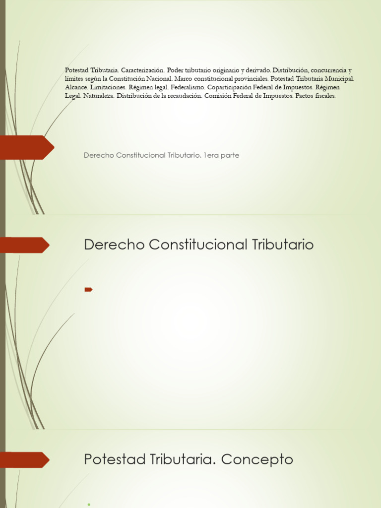 Potestad Tributaria y Marco Constitucional | PDF | Impuestos | Gobierno