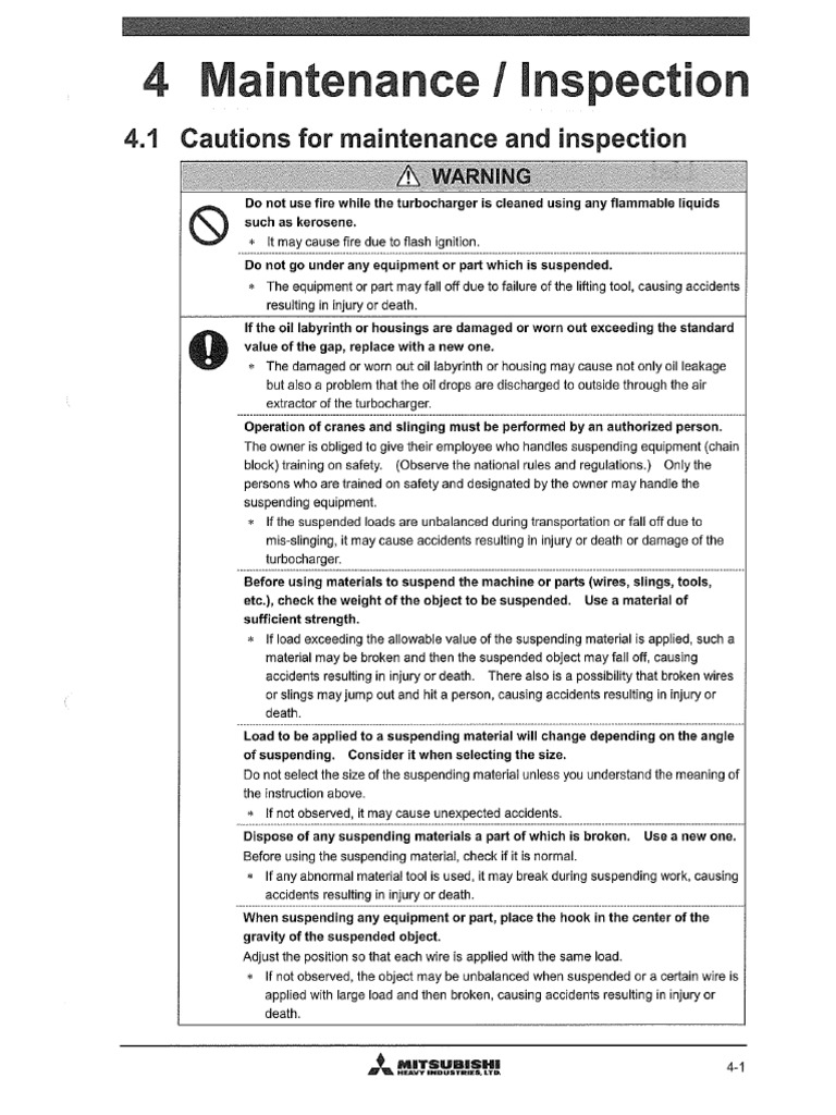 Turbocharger Maintenance Chart Pdf