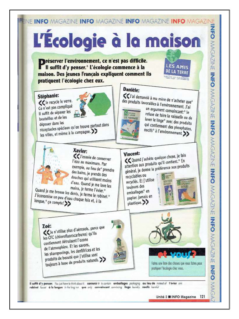 L'écologie À La Maison (Comprehension) | PDF