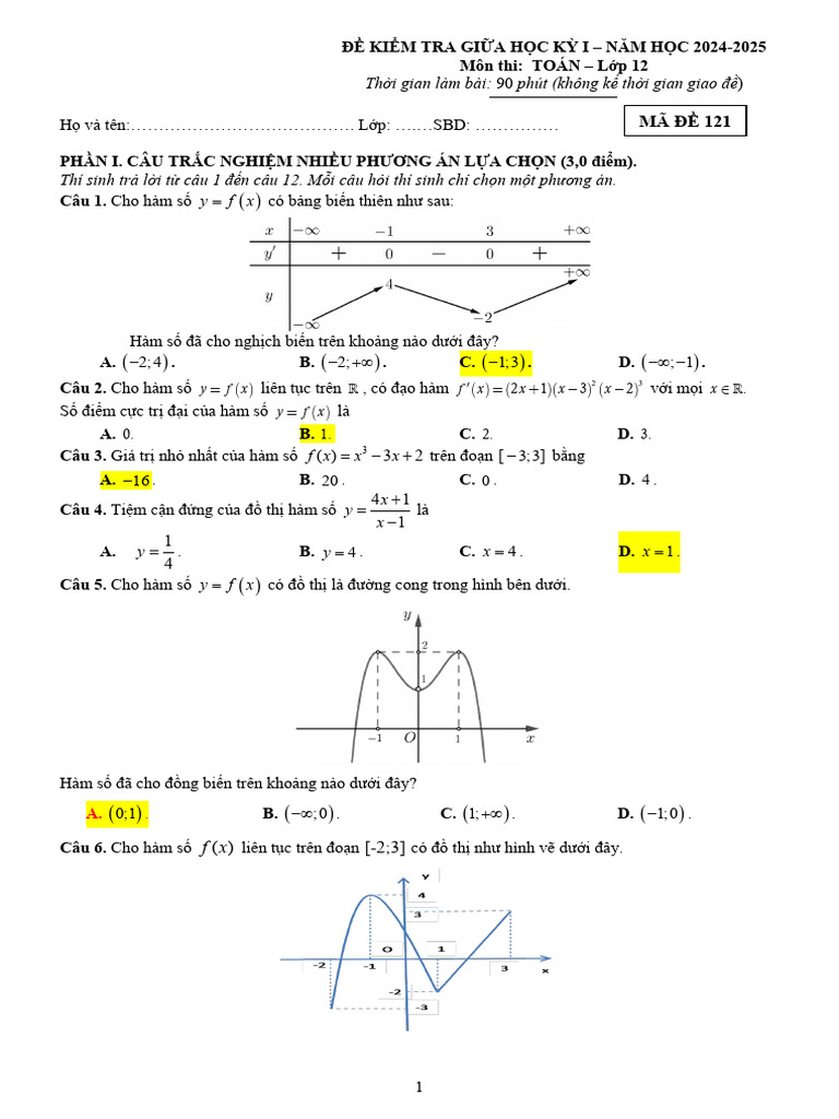 De 01-Dap An | PDF