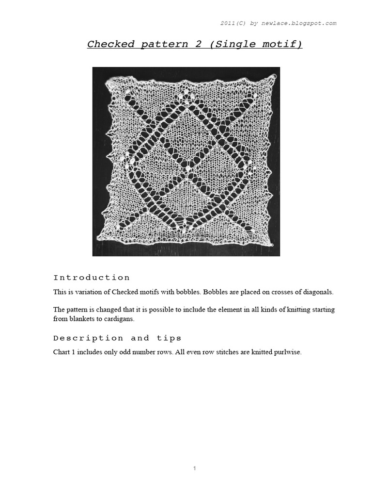 Checked Motif Knitting Pattern Guide | PDF | Knitting | Folk Art