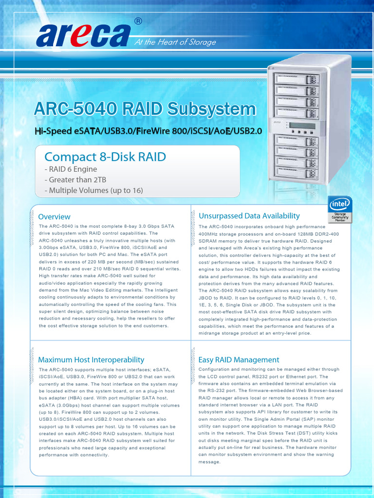 ARC 5040 Specification | PDF | Usb | Hard Disk Drive
