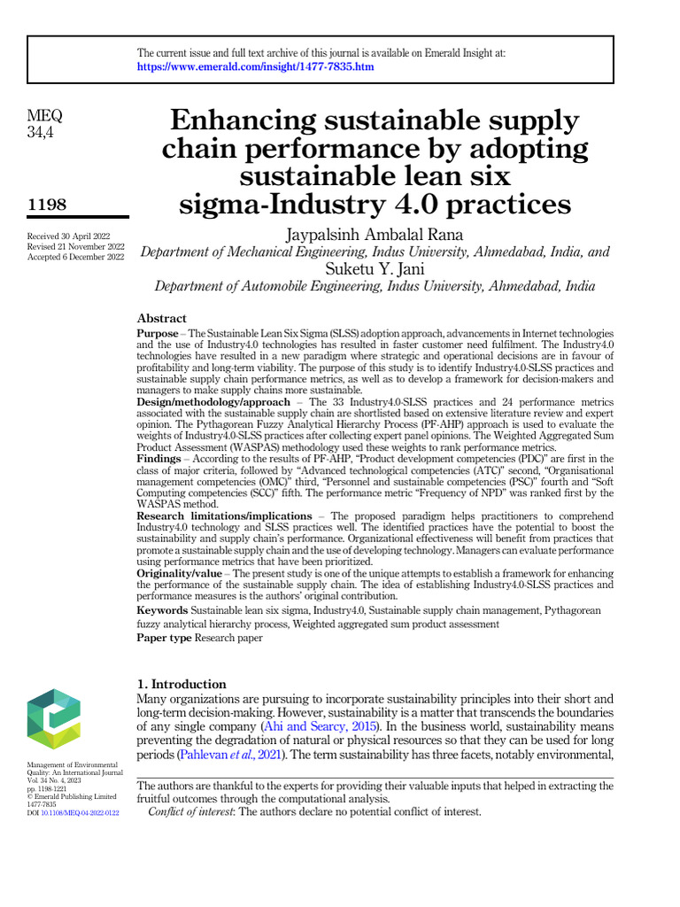 Enhancing Sustainable Supply C | PDF | Supply Chain | Sustainability