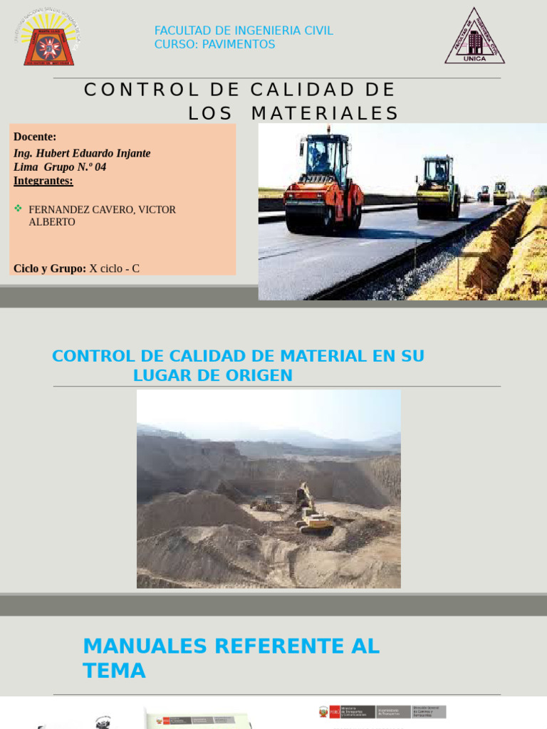 Control de Calidad en Materiales de Pavimentos | PDF | Hormigón | Cemento