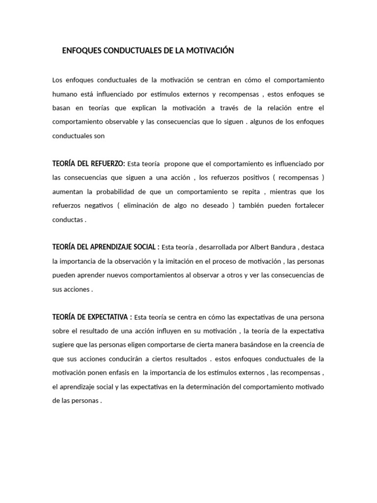 Enfoques Conductuales | PDF | Crecimiento personal y profesional ...