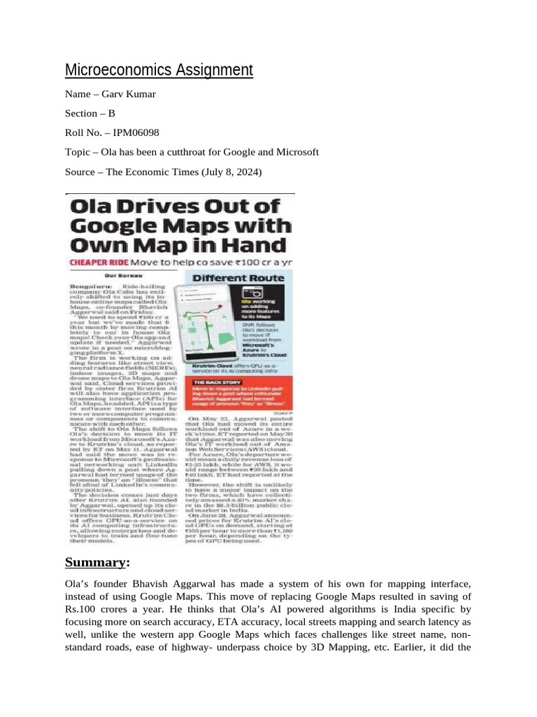 Ola's Mapping Strategy vs. Google | PDF | Artificial Intelligence ...