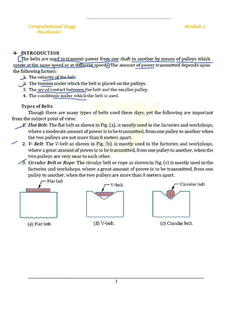 Mechanics of Belt and Rope Drives | PDF | Manufactured Goods ...