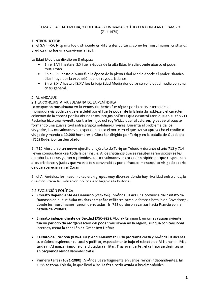 Historia de Al-Ándalus y la Reconquista | PDF | Al Andalus | Edades medias