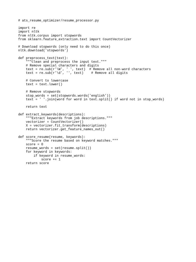 ATS Resume Keyword Optimizer | PDF | Teaching Methods & Materials