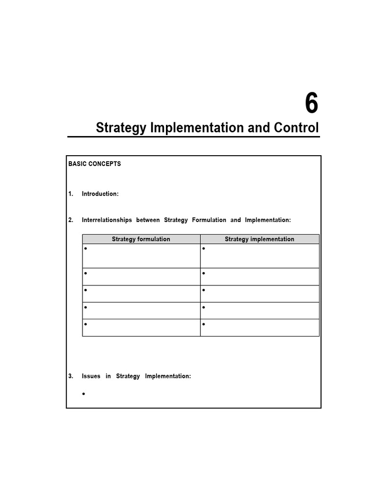 Strategy Implementation and Organizational Structure | PDF | Strategic ...