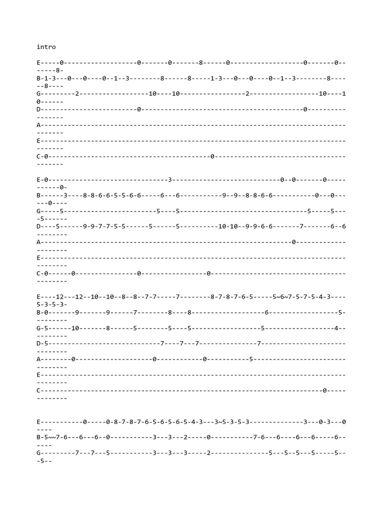 Guitar Tab Notation Guide | PDF