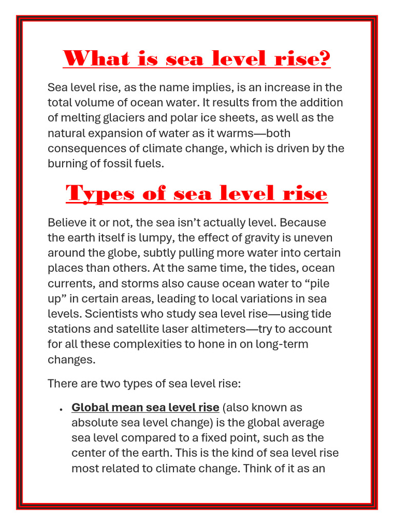 Sea Level Rise Part 1 | PDF | Sea Level | Sea Level Rise