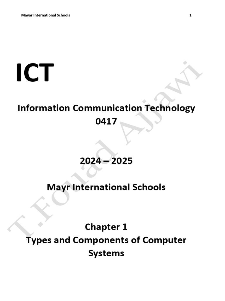 ICT | PDF | Computer Data Storage | Read Only Memory
