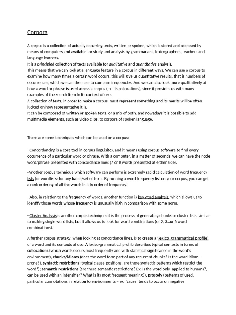 Understanding Corpora in Linguistics | PDF | Linguistics | Applied ...