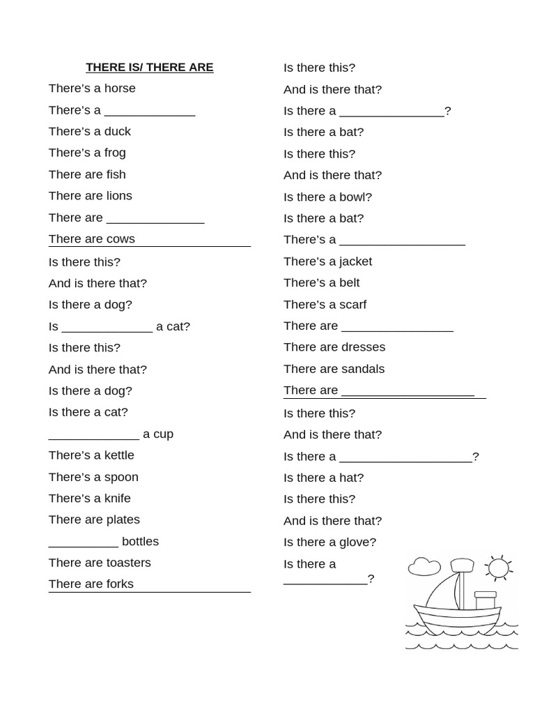English Grammar: There Is/Are Practice | PDF | Cooking, Food & Wine ...
