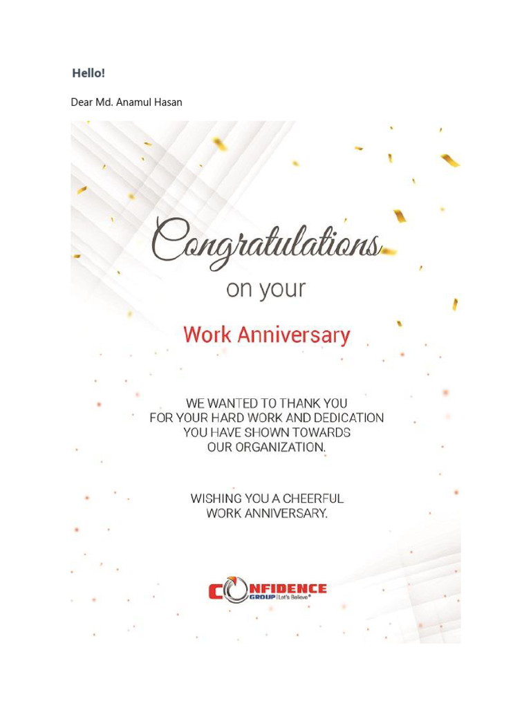 1 Year Anniversary | PDF
