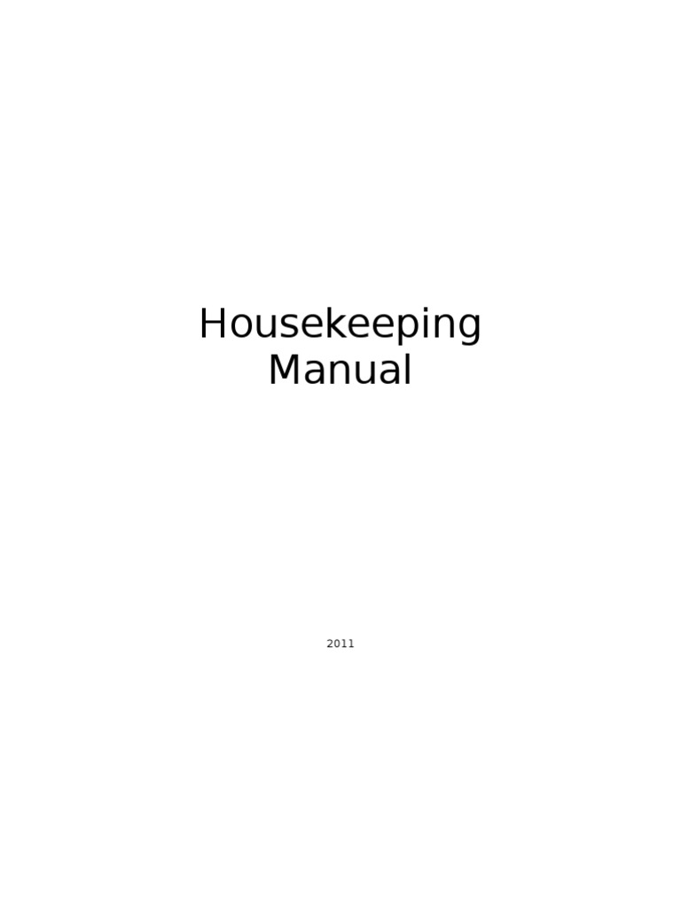 Housekeeping Manual PDF Housekeeping Bathroom