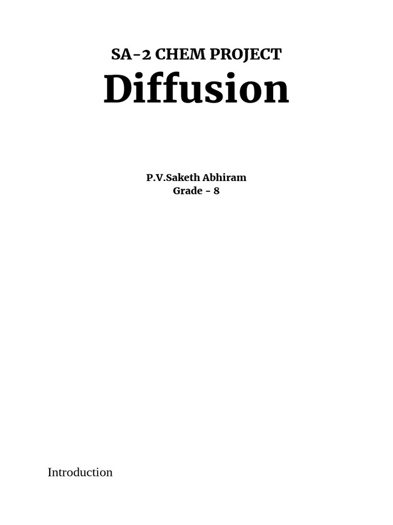 Sa-2 Chem Project Diffusion | PDF
