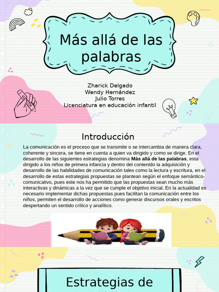 Estrategias para mejorar la comunicación infantil | PDF | Educación de ...