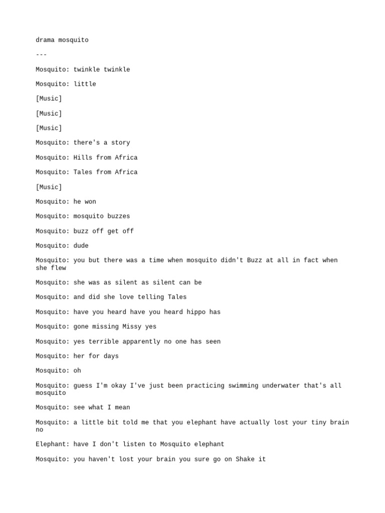 Drama Mosquito | PDF