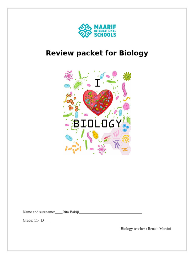 Sedond Semester First Review Packet Grade 11 | PDF | Meiosis ...