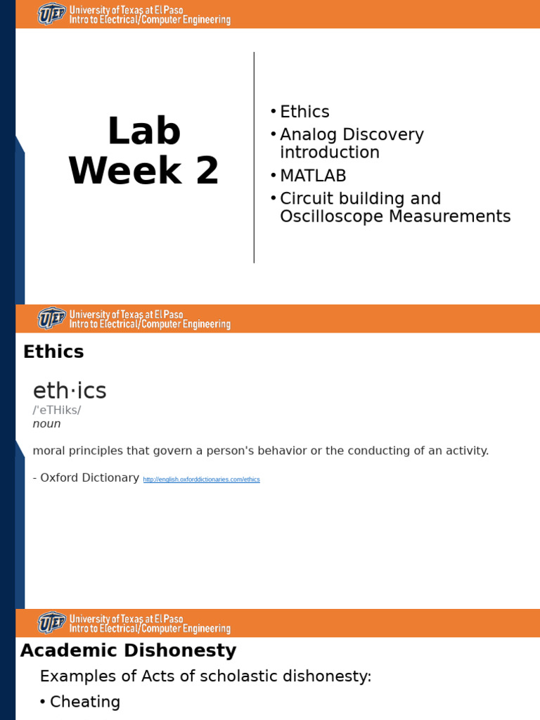 Lab Slides Week 2 F23 | PDF | Matlab | Electrical Network