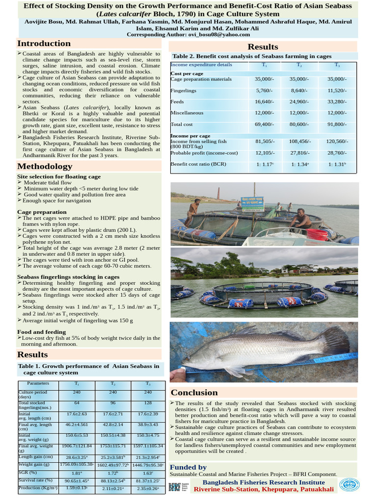 Seabass Poster, RSS, Khepupara, Presented RU Conference | PDF ...