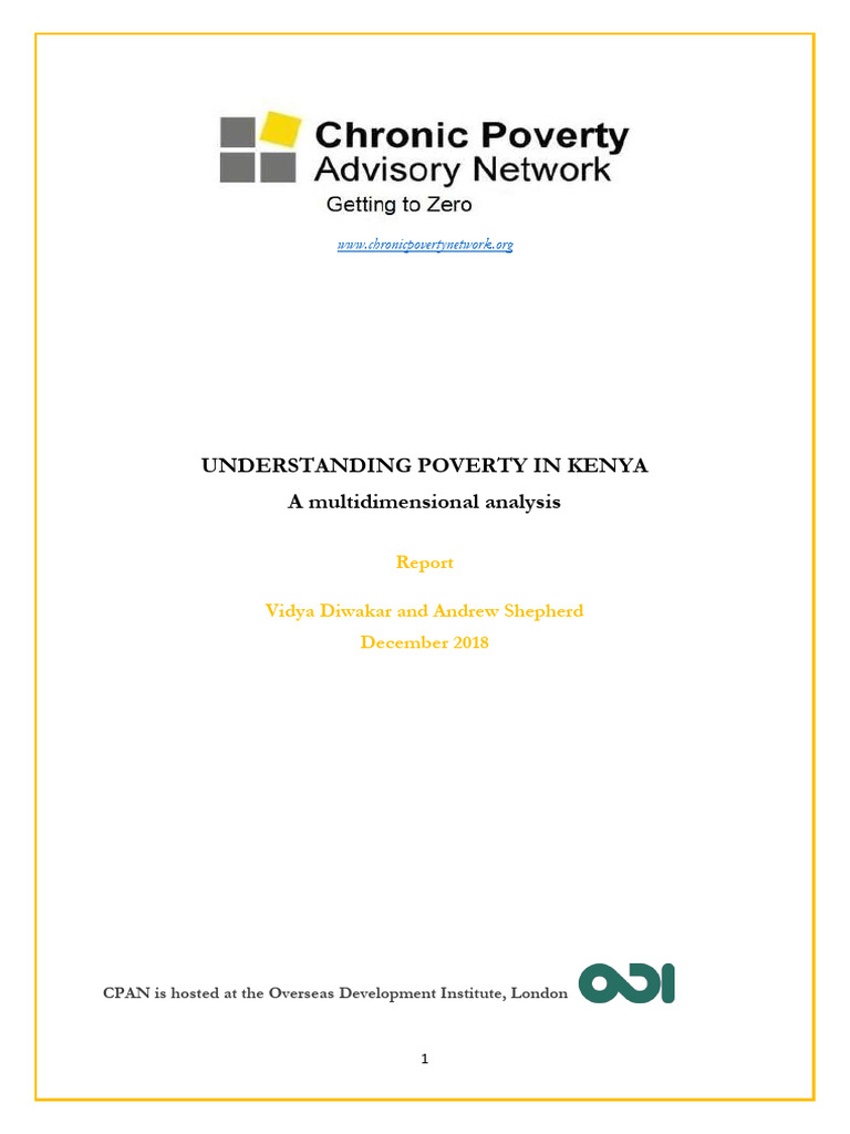 Multidimensional Poverty in Kenya Report | PDF | Poverty | Poverty ...