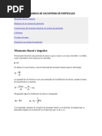 Dinamica de Un Sistema de Particulas