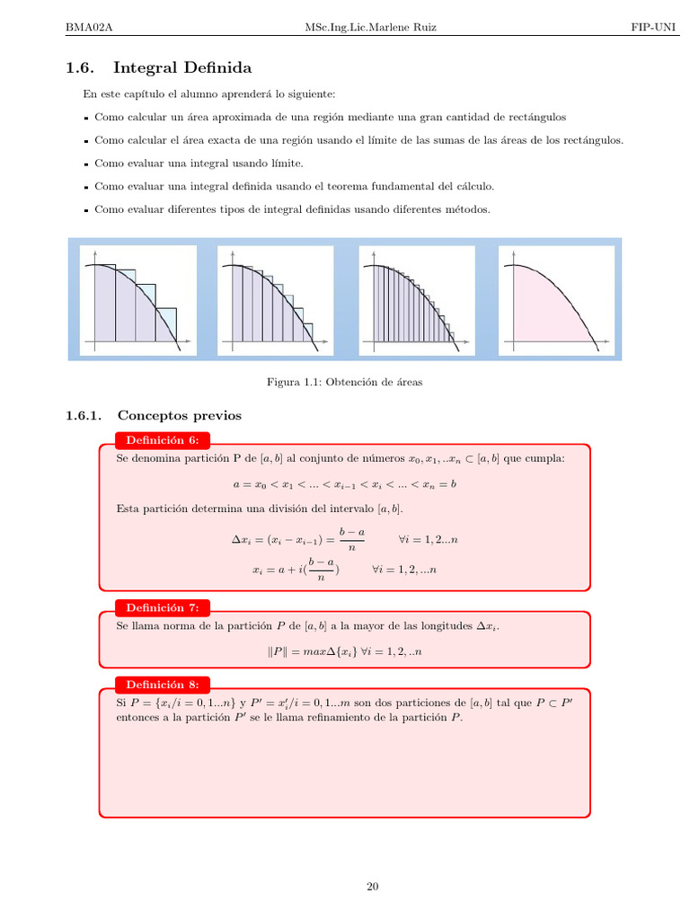 Cálculo de Integrales Definidas y Áreas | PDF | Integral | Matemáticas