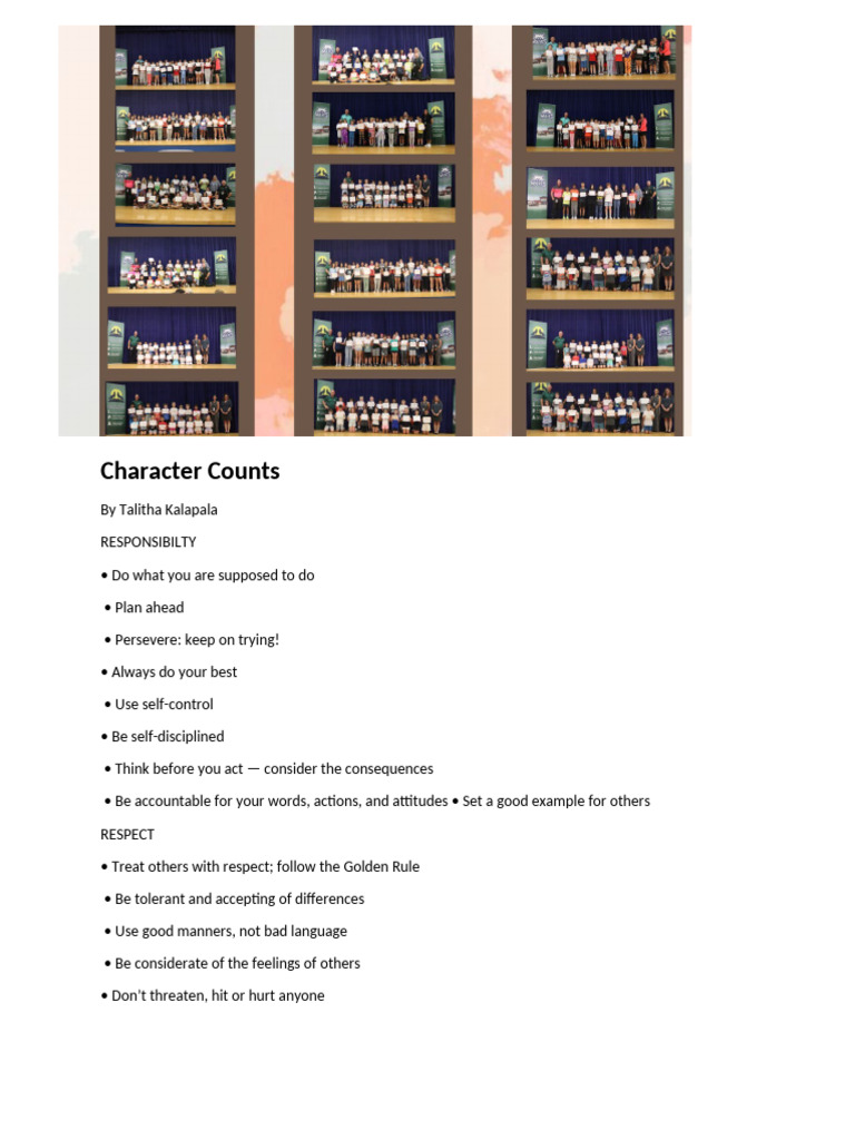 Character Counts | PDF | Self-Improvement