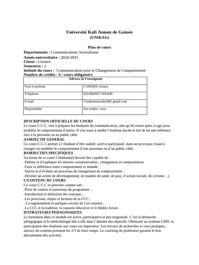 Communication pour le Changement de Comportement | PDF | la ...