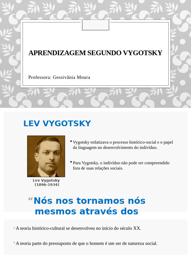 Teoria de Vygotsky: Aprendizagem e Desenvolvimento | PDF | Aprendizado ...