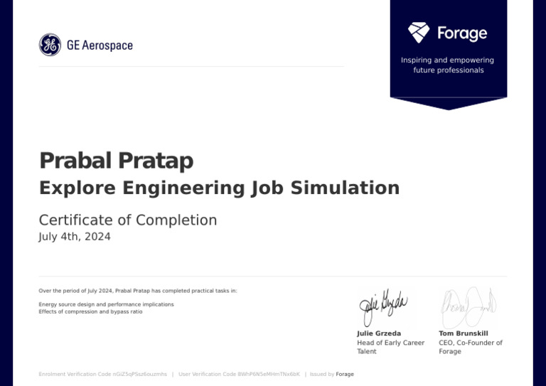 Ge aerospace certificate PDF