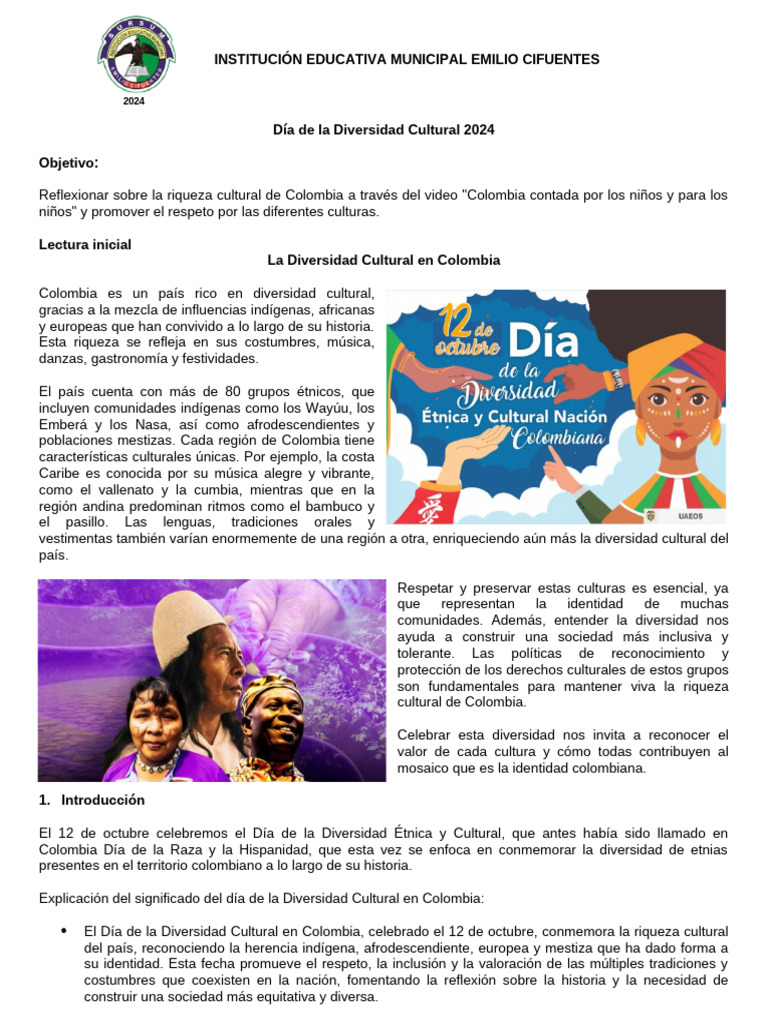 Celebración de la Diversidad Cultural en Colombia | PDF | Colombia