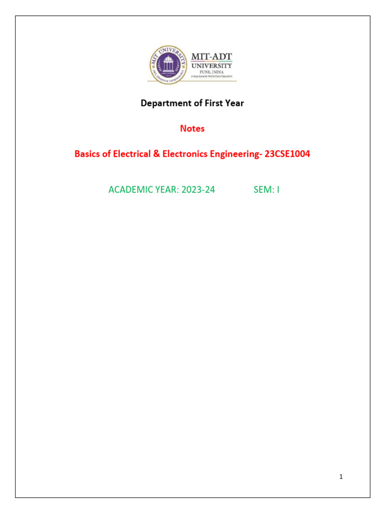 Differences in Electrical vs Electronics Engineering | PDF ...