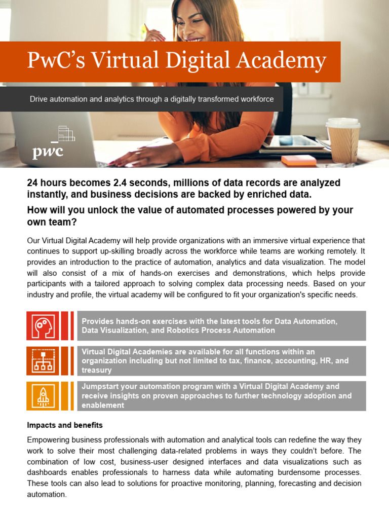PwC's Virtual Digital Academy - Drive Automation and Analytics Through ...