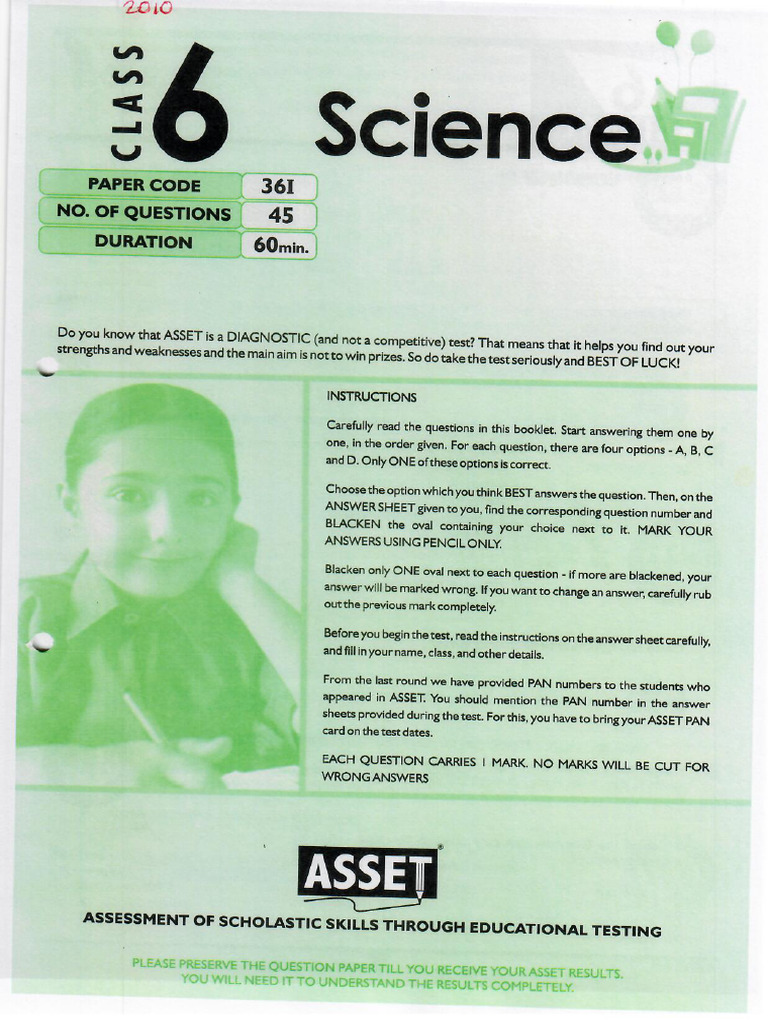 Grade 6 - 2023-24 - ASSET Practice Questions 3 | PDF