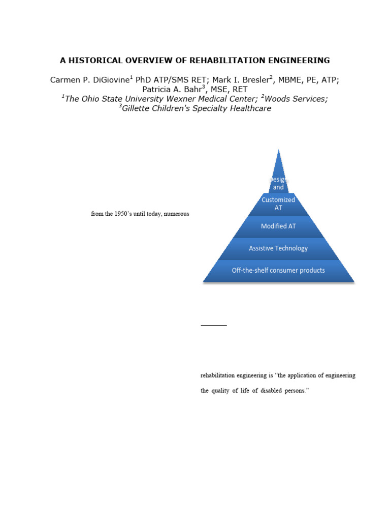 Overview of Rehabilitation Engineering | PDF | Physical Therapy ...