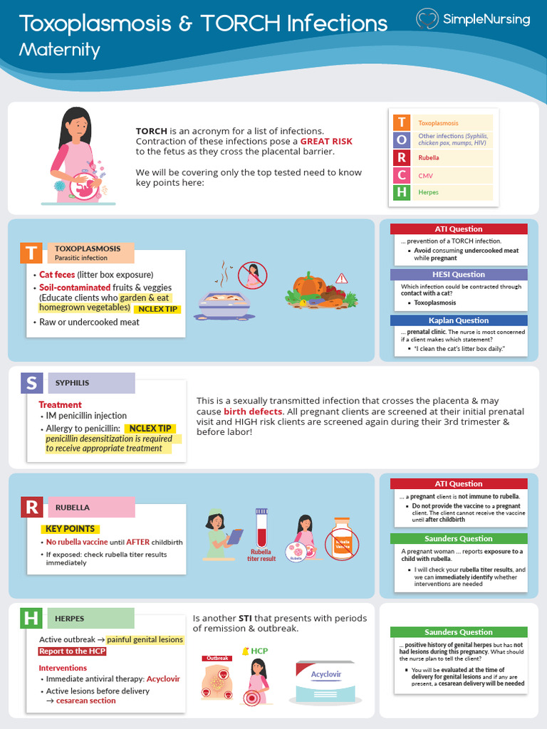 Toxoplasmosis and TORCH Infections Guide | PDF | Pregnancy | Childbirth