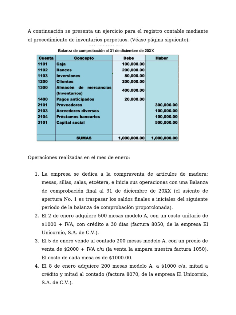 Ejercicio de Inventarios Perpetuos Contables | PDF | Derecho | Hogar ...