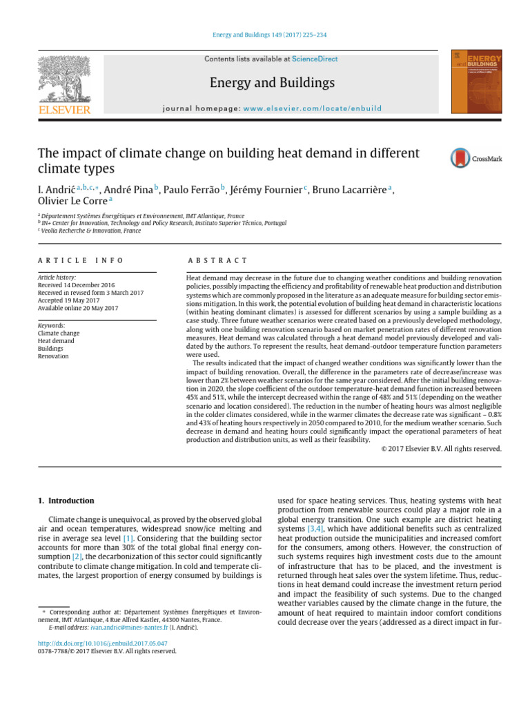 The Impact of Climate Change On Building Heat Demand in ...
