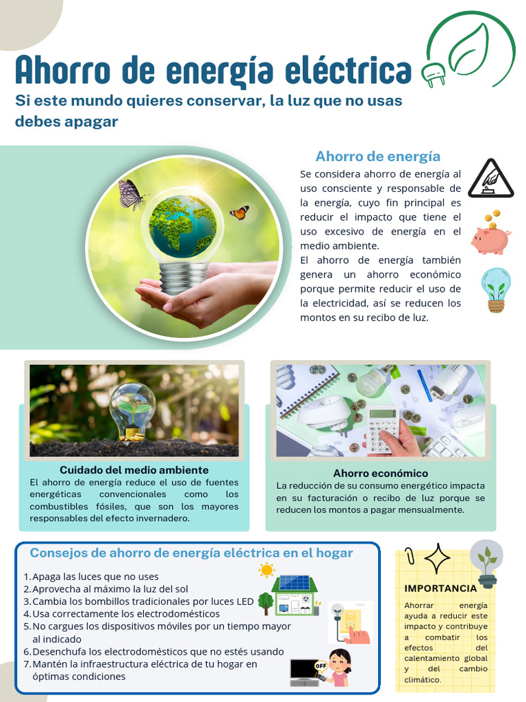 Ahorro de Energia Electrica | PDF | Uso eficiente de energía | Naturaleza
