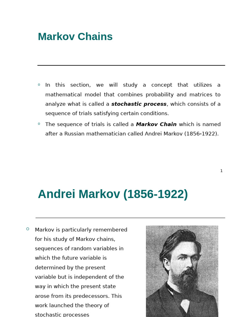 Understanding Markov Chains | PDF | Markov Chain | Matrix (Mathematics)
