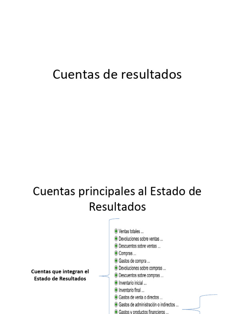 Cuentas del Estado de Resultados | PDF | Salario | Estado de resultados