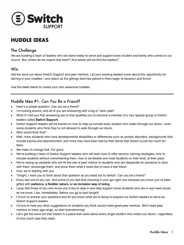 Huddle Ideas for Inclusive Leadership | PDF | Mental Health | Psychology