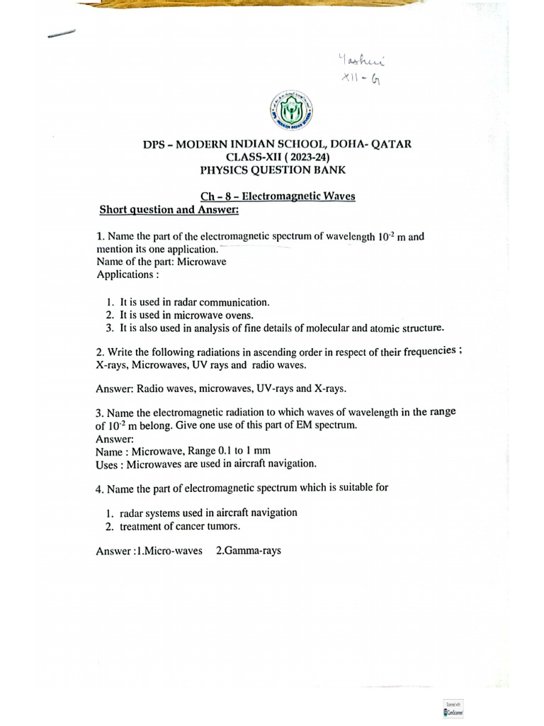 Electromagnetic Waves Pdf