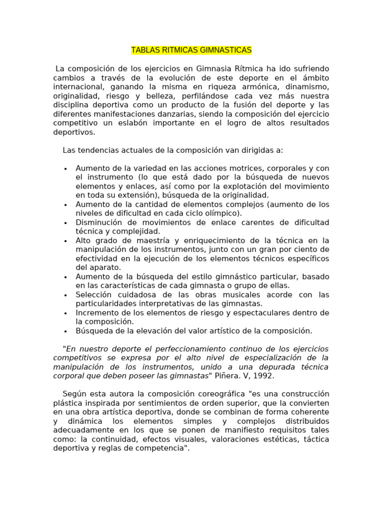 Composición en Gimnasia Rítmica | PDF | Ritmo | Gimnasia