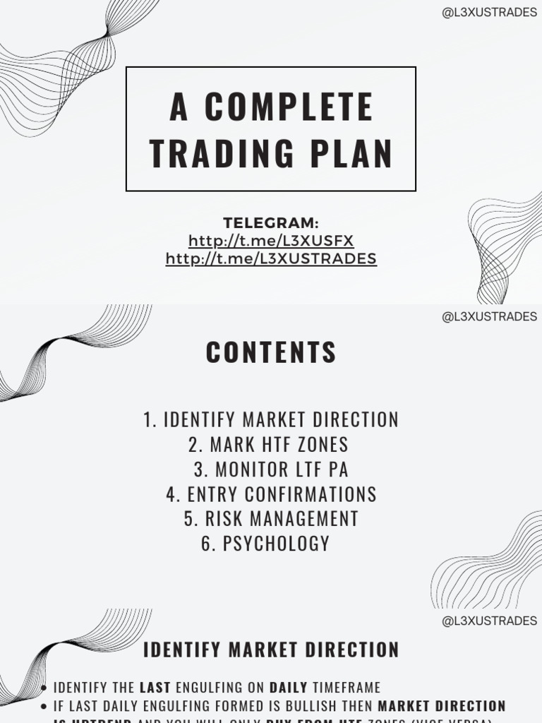 A Complete Trading Plan @l3xustrades | PDF | Risk | Risk Management